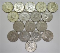 17 Vintage half dollars 6 are 40% silver