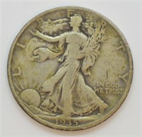 1935 D Silver Walking Half Dollar