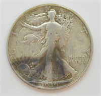 1939 D Silver Walking Liberty Half Dollar