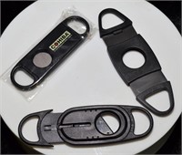 3 assortment slide cigar cutters - new