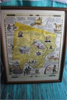 Framed Historical Map of Warm Springs, Or