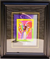 Art Peter Max Painting ‘Angel with Heart on Blends