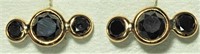 $1850 14K Gold Black Diamond Earrings 8-JM27