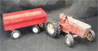 Red Errl Tractor & Trailer Pressed Steel Toy