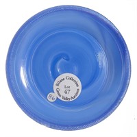 LEE/ROSE NO. 86 CUP PLATE, swirled opaque blue