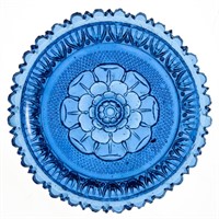 LEE/ROSE NO. 147-C CUP PLATE, blue, 28 scallops
