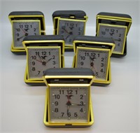 6 pcs. Vintage Travel Alarm Clocks