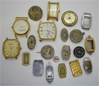 Assorted Antique Watch Movements, Cases & Faces