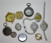 8 pcs. Lady's Watch & Pocket Watch Cases & Parts
