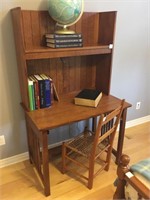 Mission Oak style desk with bookshelf.