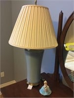 Table lamp with small figurine.