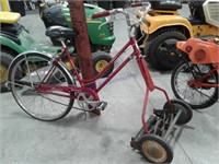 Schwinn Breeze bike and reel mower combo