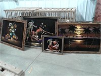 Assorted velvet painted pictures