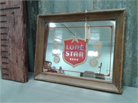 Lone Star Beer mirror, 11" tall by 14" wide
