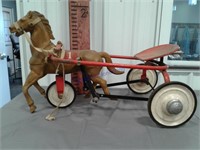 Pedal tricycle rubber race horse