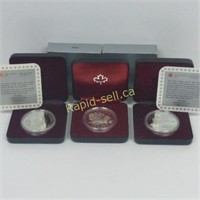 Three RCM Proof Silver Dollar Commemorative