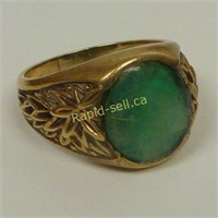 Unique 10kt Gold Sculpted Ring With Gemstone