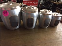 VERY NICE RETRO ALUMINUM CANISTERS