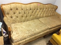 FRENCH PROVINCIAL SOFA AND WINGBACK CHAIR