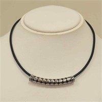 Sterling Silver and leather necklace by John Hardy