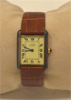 Cartier "Must De" Tank Quartz vermeil watch