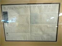 FRAMED KINGS WALDEN COPY OF ADMIFSION JUNE 6,1805