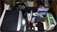 Box of miscellaneous office and electronics
