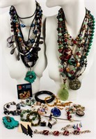 Jewelry Lot of Colorful, Handmade Vintage Costume