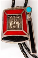 Jewelry Sterling Silver Fez Hat Shriners Bolo Tie