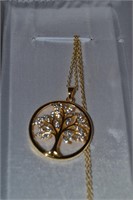GOS Crystal Tree Necklace 18"