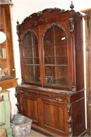 Antique Victorian Ornate Bookcase/Cabinet