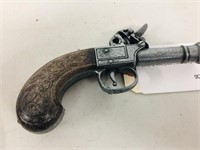 pewter & wood pistol ( flintlock replica)
