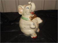 Rare Shawnee Lucky Elephant Cookier Jar w/Gold tri