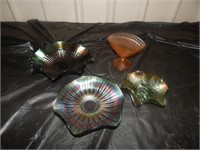 Nice Group of Carnival Glass Green, Amethyst etc.