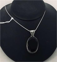 amethyst silver pendant w/ sterling chain