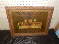 Large Antique Chomolithograph Last Supper  35"