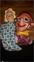 Vintage Punch and Judy hand puppets