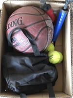 Basketball, Tennis Balls, Croquet Set