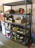 Metal storage rack, five adjustable shelves