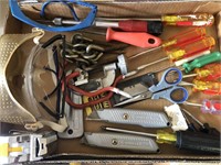 Box cutters, pipe cutter, tape measure