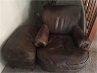 Leather Easy Chair, Ottoman