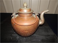 Massive Antique Copper and Brass Chinese Kettle