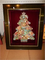 Folk Art Christmas tree made from jewelery