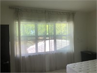 Silver silk curtains with rod & rings