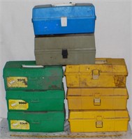 GROUP OF TACKLE BOXES & FISHING CHAIR