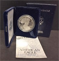 1995 Silver American Proof Eagle with Box & COA
