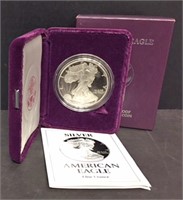 1993 Silver American Proof Eagle with Box & COA