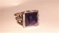 Amethyst sterling silver ring stamped .925 size 7