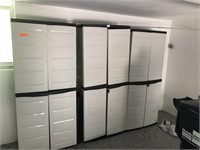 3 Plastic 4-door cabinets