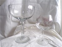 TWO LARGE WINE GLASSES